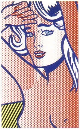 Zeefdruk Lichtenstein - Nude with Blue Hair, State 1