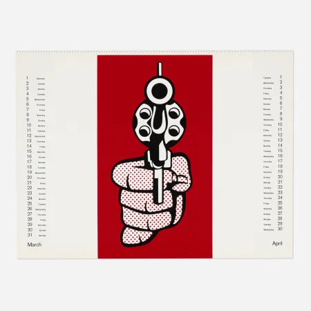 Zeefdruk Lichtenstein - Pistol (from Banner, Multiples Calendar