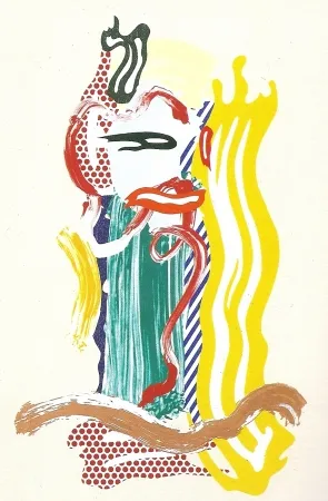 Zeefdruk Lichtenstein - Portrait, Brushstrokes