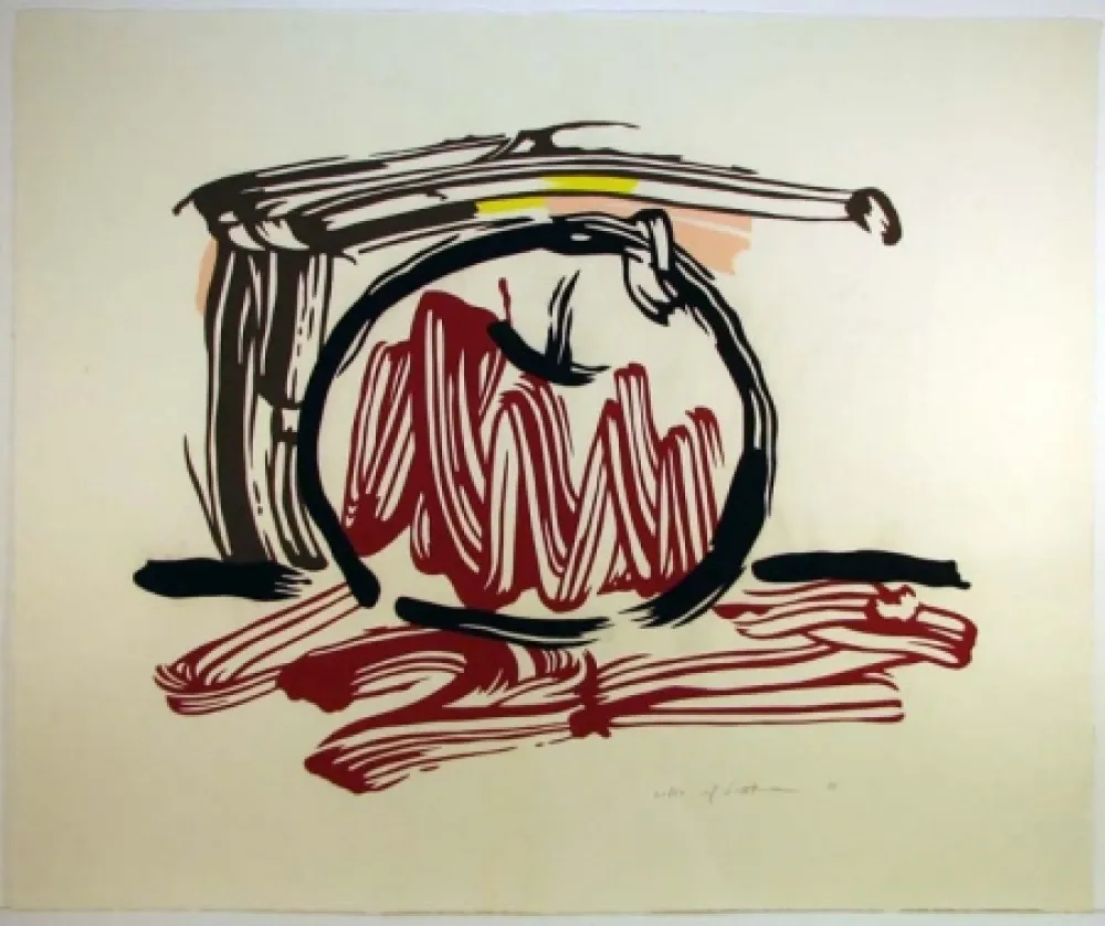Houtsnede Lichtenstein - Red Apple