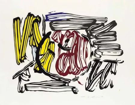 Houtsnede Lichtenstein - Red & Yellow Apple