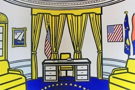 Zeefdruk Lichtenstein - Roy Lichtenstein (American, 1923-1997) Oval Office 1992 Screenprint 30 x 39.25 inches   (76.2 x 99.7 cm) Signed, dated and numbered