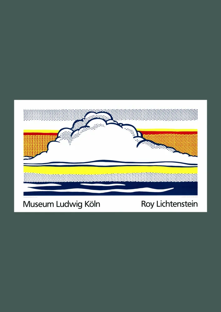 Zeefdruk Lichtenstein - Roy Lichtenstein: 'Cloud and Sea' 1989 Offset-serigraph