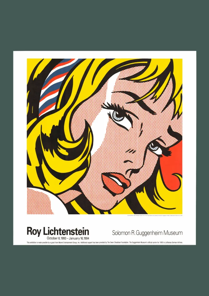 Lithografie Lichtenstein - Roy Lichtenstein: 'Girl with Hair Ribbon' 1993 Offset-lithograph