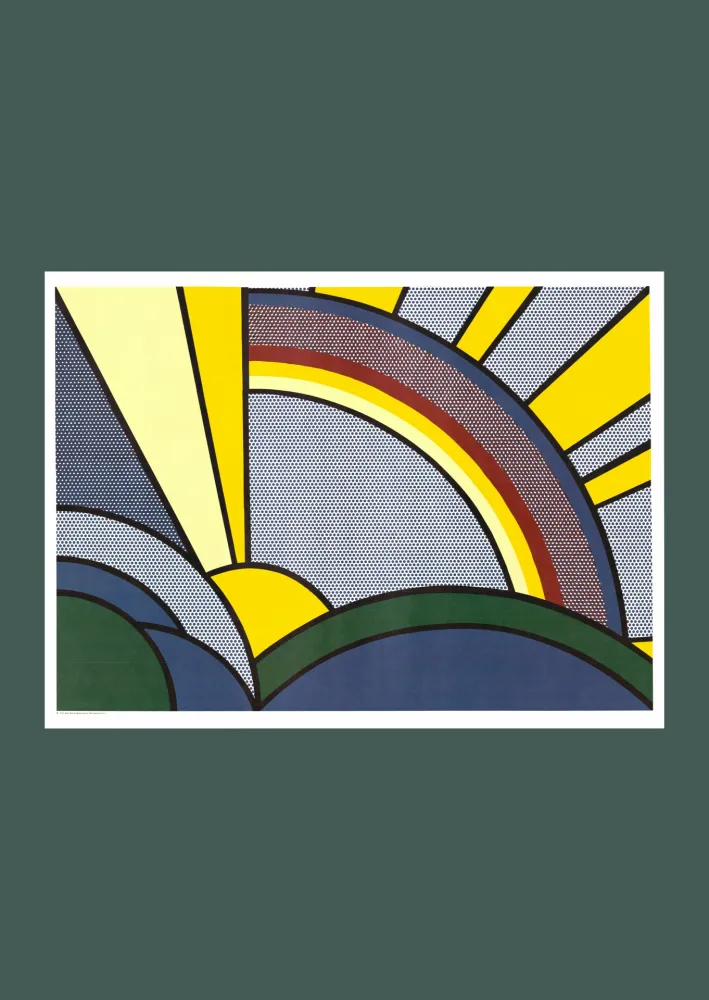 Lithografie Lichtenstein - Roy Lichtenstein: 'Modern Painting of Sun Rays' 1972 Offset-lithograph