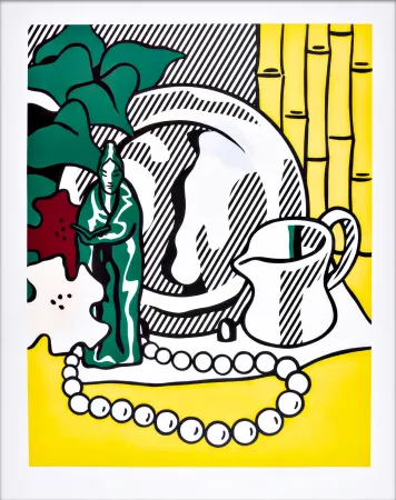 Zeefdruk Lichtenstein - Still Life with Figurine 