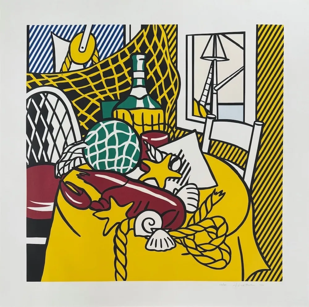Zeefdruk Lichtenstein - Still Life with Lobster