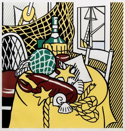 Zeefdruk Lichtenstein - Still Life with Lobster