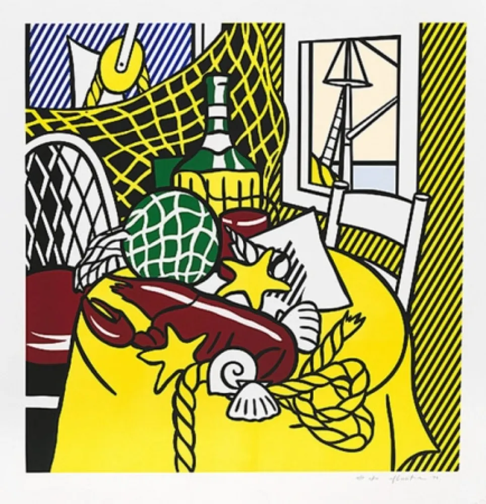 Zeefdruk Lichtenstein - STILL LIFE WITH LOBSTER
