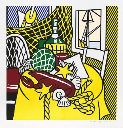 Zeefdruk Lichtenstein - STILL LIFE WITH LOBSTER