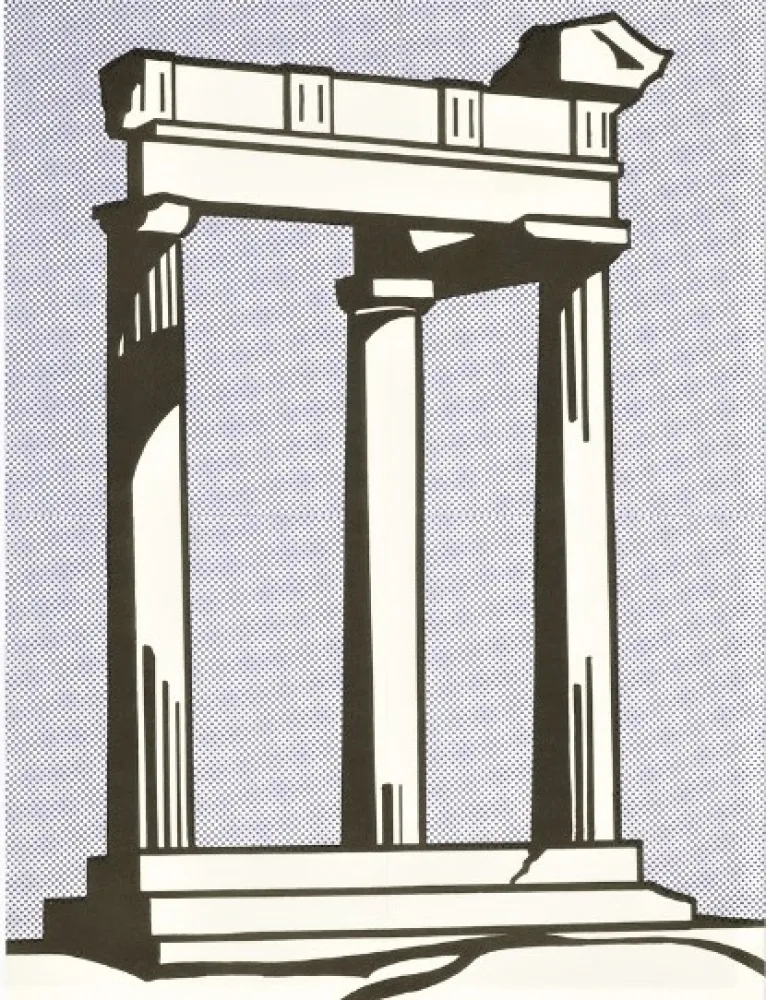 Lithografie Lichtenstein - Temple (Leo Castelli mailer)