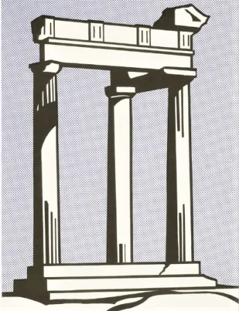 Lithografie Lichtenstein - Temple (Leo Castelli mailer)