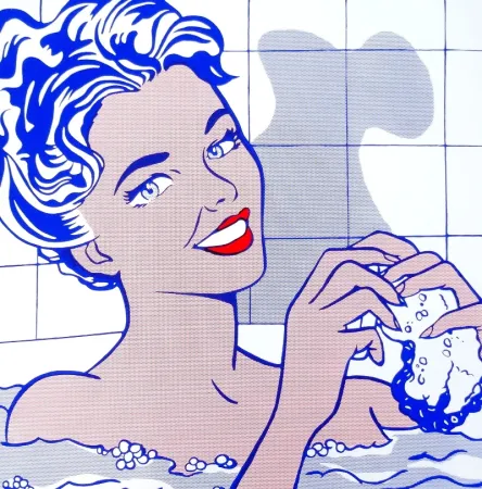 Zeefdruk Lichtenstein - Woman in bath