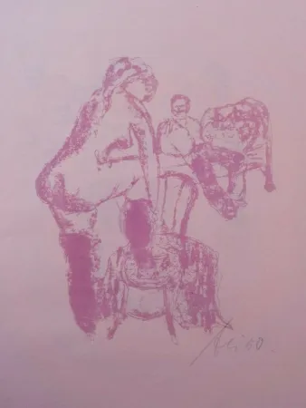 Geen Techniek Liebig - Acht Lithographien zu dem Roman Der Favorit von Guy de Maupassant (8 signed original large folio lithographs by Artur Liebig, based on 