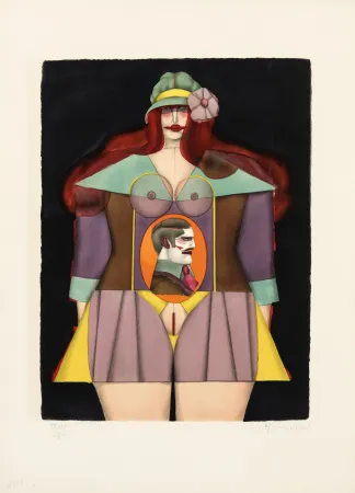 Lithografie Lindner - Amazone