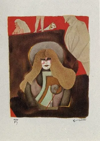 Lithografie Lindner - Blonde