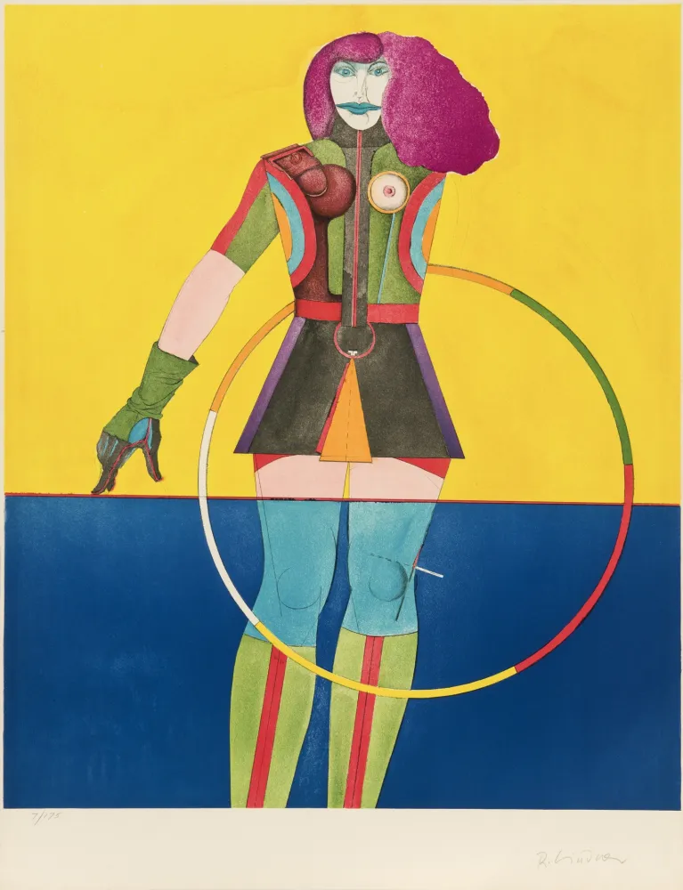 Lithografie Lindner - Girl with hoop