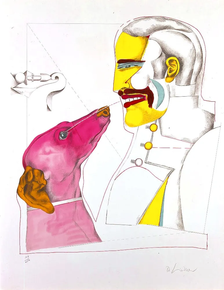 Lithografie Lindner - Man's best friend