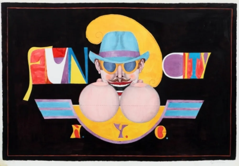 Lithografie Lindner - NY Men (Fun City)