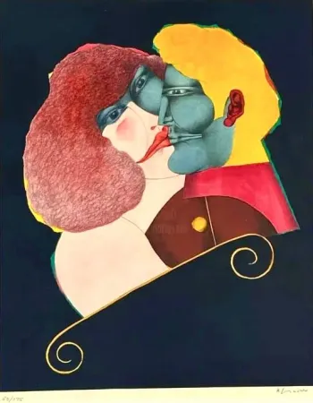 Lithografie Lindner - The Kiss