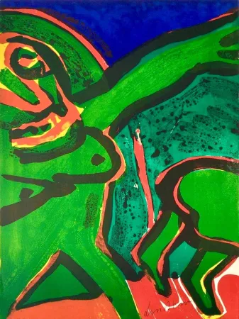 Lithografie Lindstrom -  Femme Verte - E.A. III/X