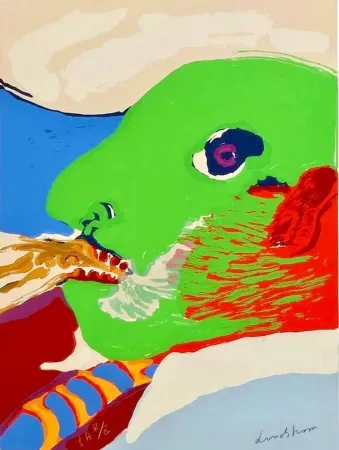 Lithografie Lindstrom - Green Head — E.A. V/X