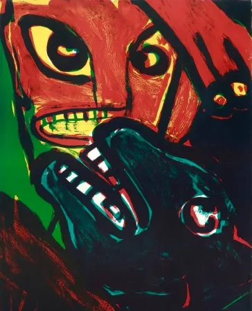 Lithografie Lindstrom - Man and Animal
