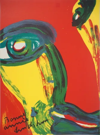 Lithografie Lindstrom - Portrait fauve