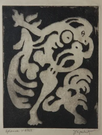 Aquatint Lipchitz - Danseuse et Coq (aka Femme et Coq)