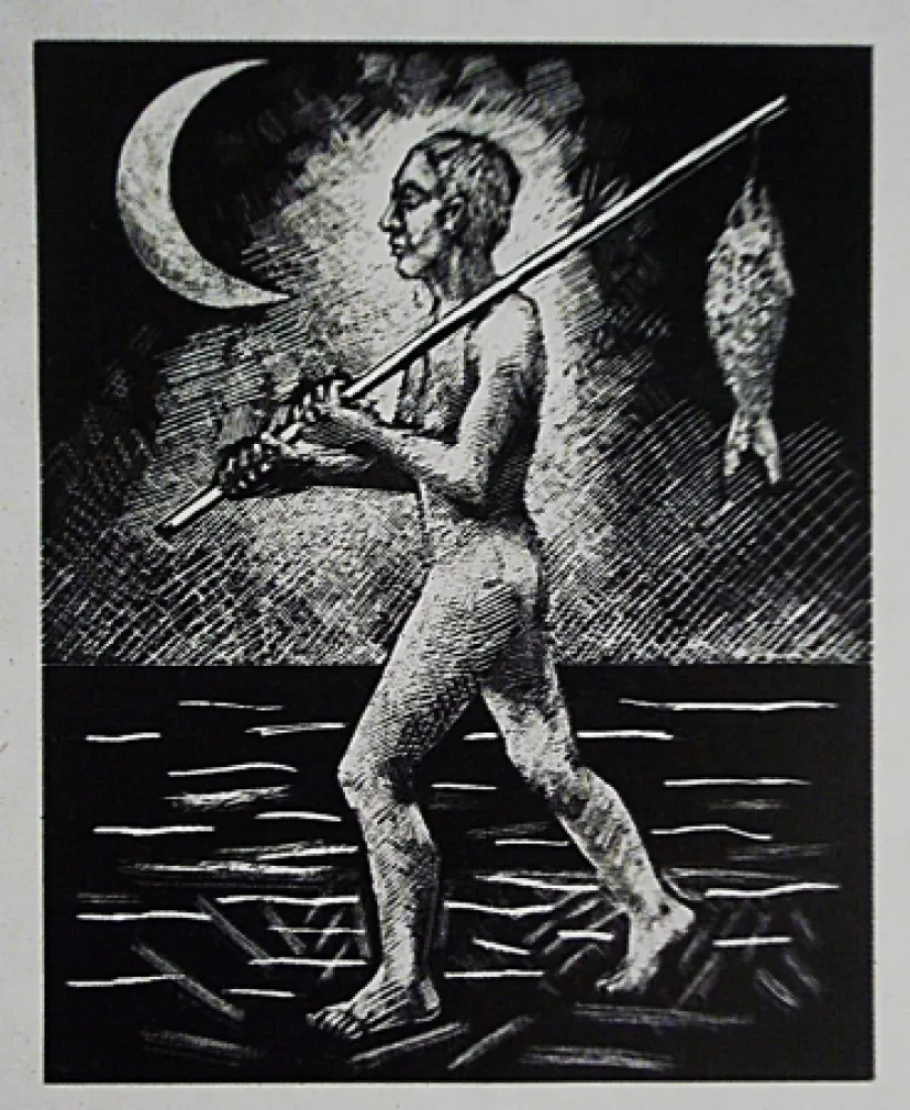 Lithografie Llimos - Pescador