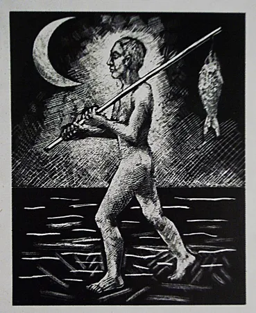 Lithografie Llimos - Pescador