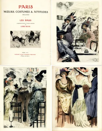 Geïllustreerd Boek Lobel-Riche - PARIS. MŒURS, COSTUMES ET ATTITUDES, 1912-1913. LES BARS (M. Guillemot).