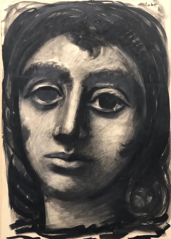 Geen Techniek Lobo - Estudio cabeza de mujer