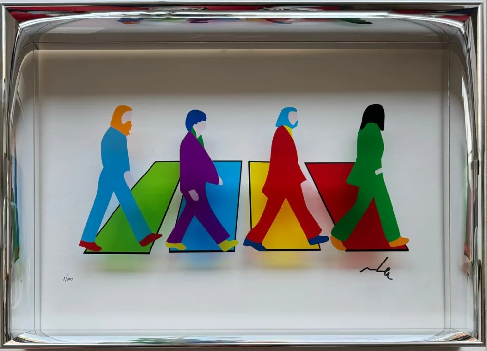 Zeefdruk Lodola - The Fab Four (Plexiglass)