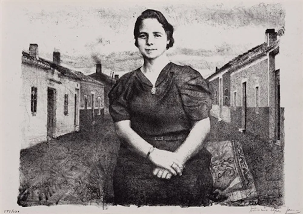 Lithografie López Garcia - La madre del artista en Tomelloso