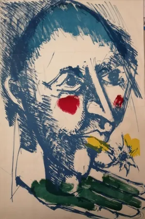 Lithografie Lorjou - Bal des Fols - invitation