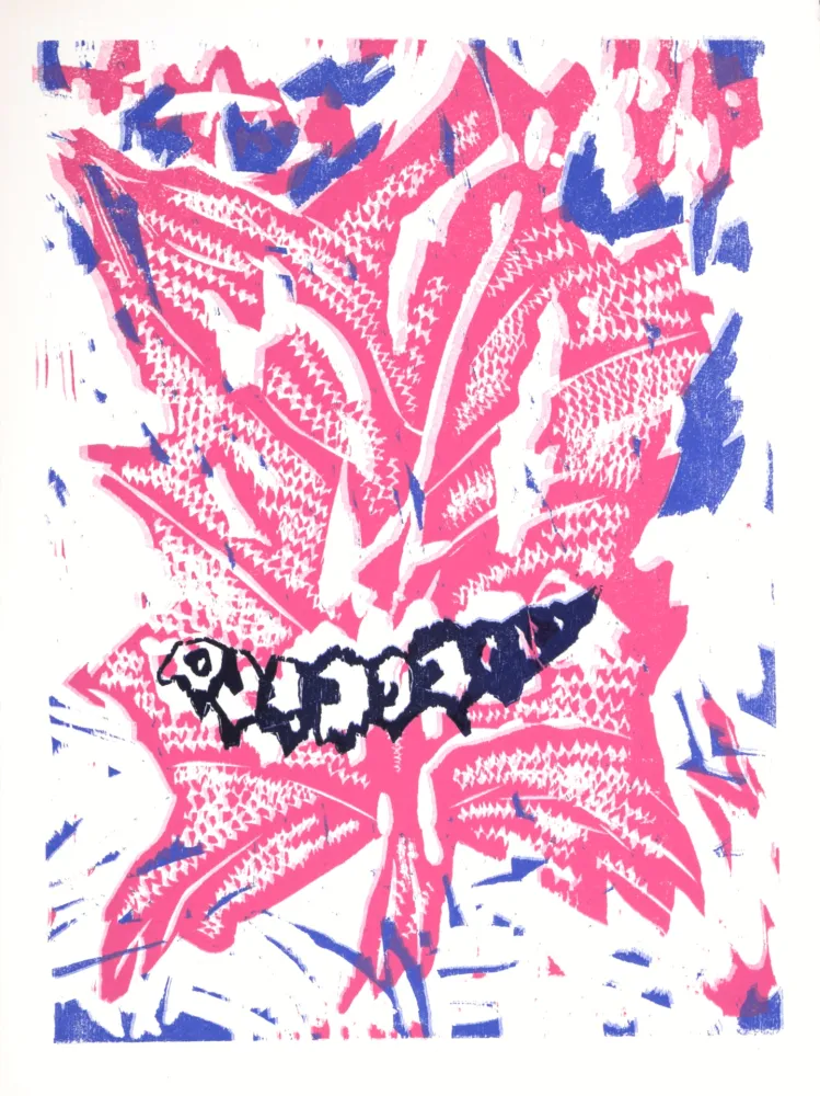 Houtsnede Lorjou - La Chenille, 1965