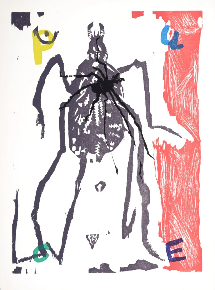 Houtsnede Lorjou - La Puce, 1965