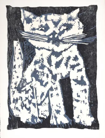Houtsnede Lorjou - Le Chat, 1965