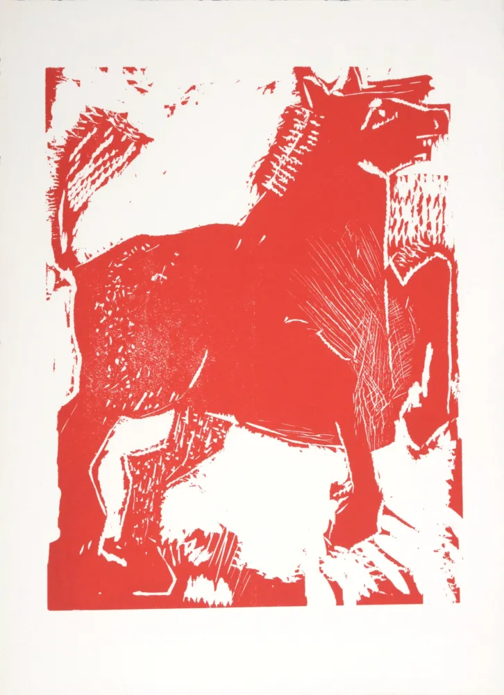 Houtsnede Lorjou - Le Cheval, 1965