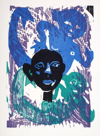 Houtsnede Lorjou - Le Cortège d'Orphée, 1965