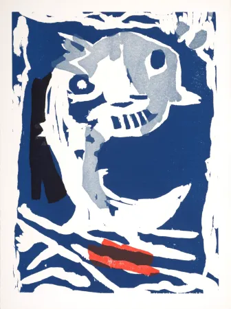 Houtsnede Lorjou - Le Dauphin,1965