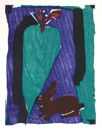 Houtsnede Lorjou - Le Lapin, 1965