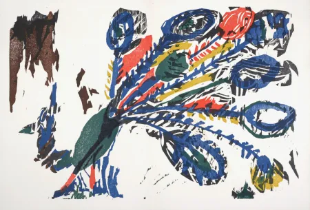 Houtsnede Lorjou - Le Paon, 1965