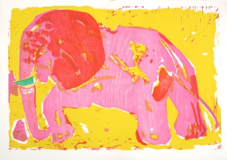 Houtsnede Lorjou - L'Elephant, 1965