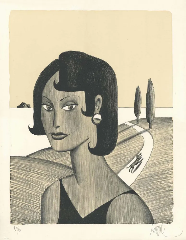 Lithografie Loustal - Route Côtière