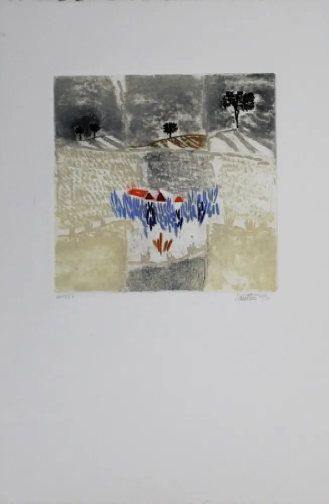 Ets En Aquatint Louttre - Le pré aux dames