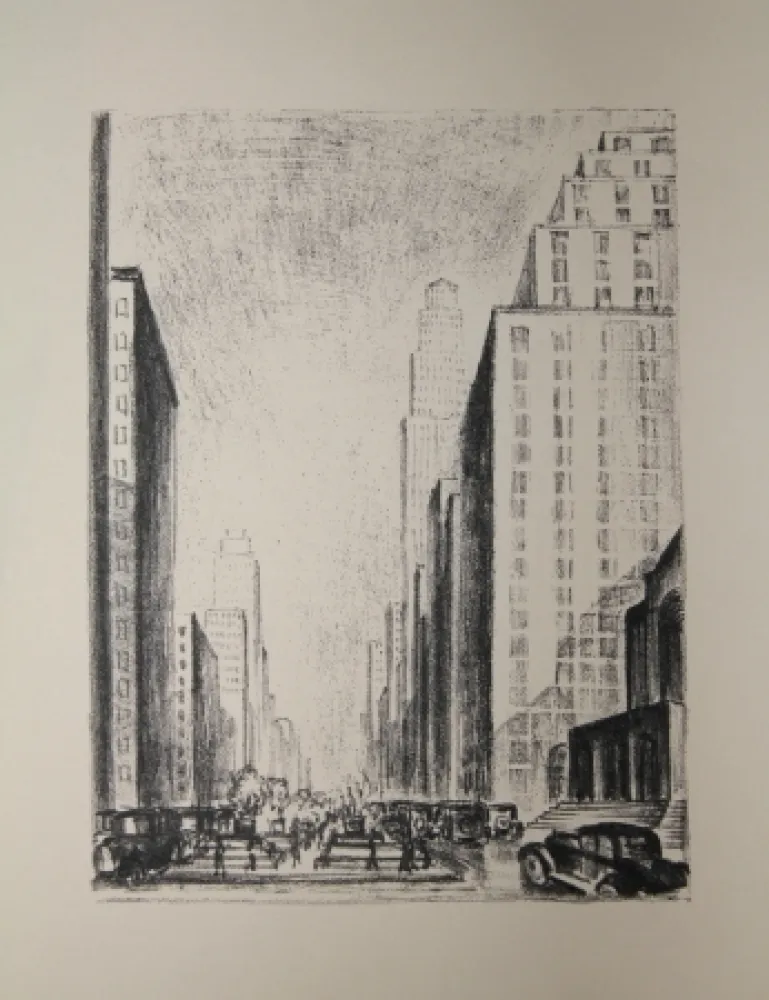 Lithografie Lubbers - NEW-YORK / BROADWAY