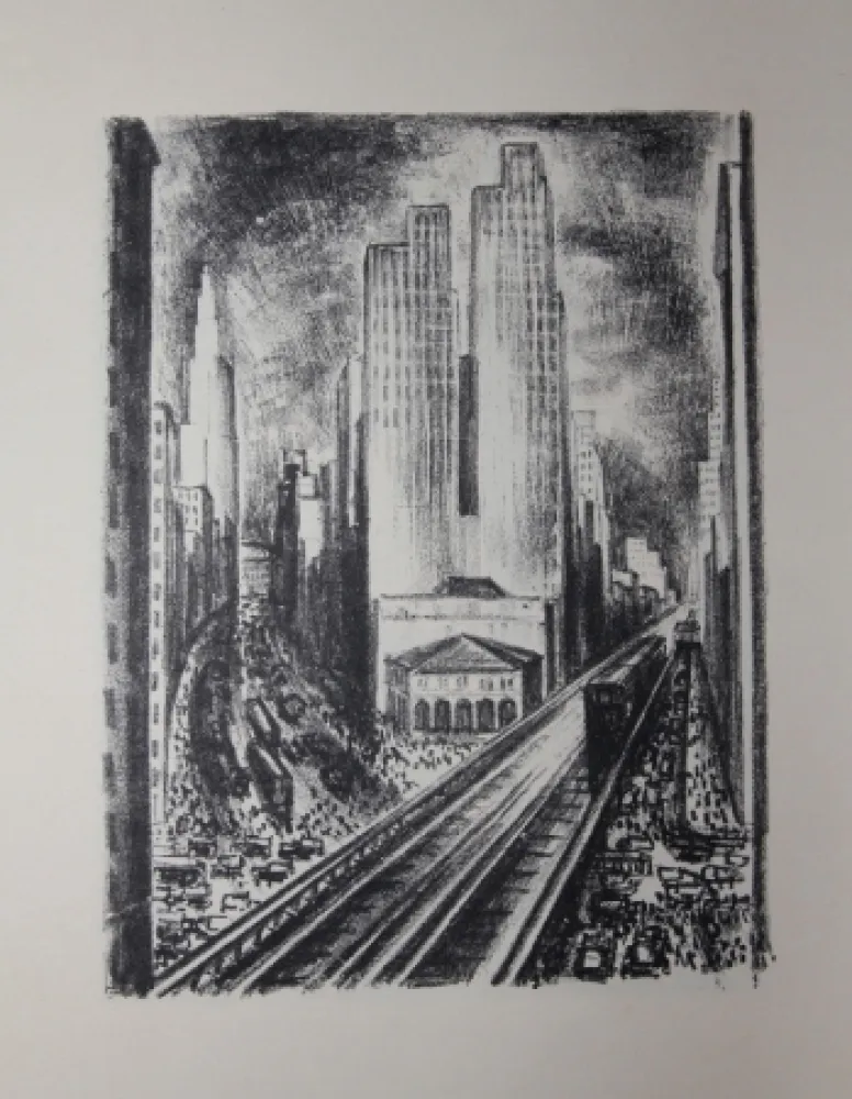 Lithografie Lubbers - NEW-YORK / SUBWAY