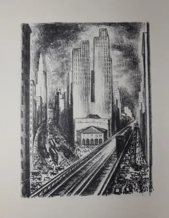 Lithografie Lubbers - NEW-YORK / SUBWAY